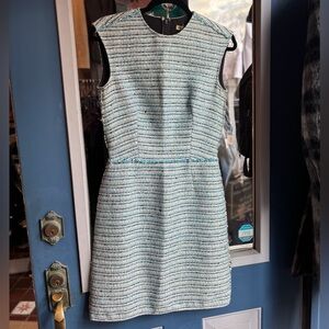 Balenciaga 2012 Blue Tweed Shift Dress